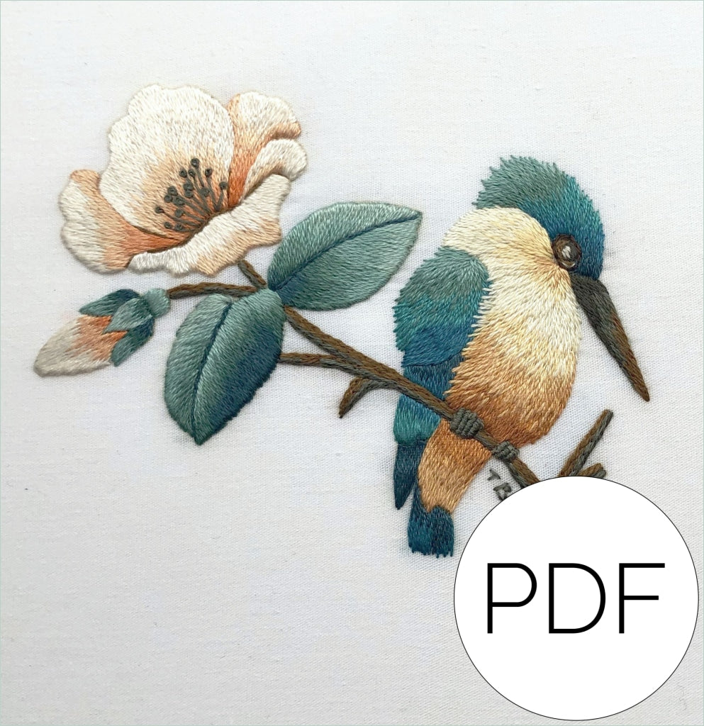 Pdf Lesson In Needle Painting Kingfisher & Flower