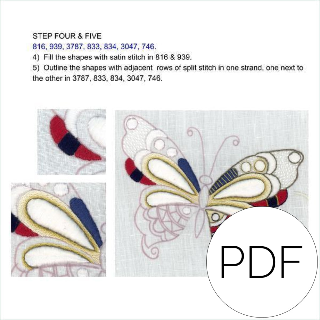 Pdf Lesson In Whitework - Summer Butterfly
